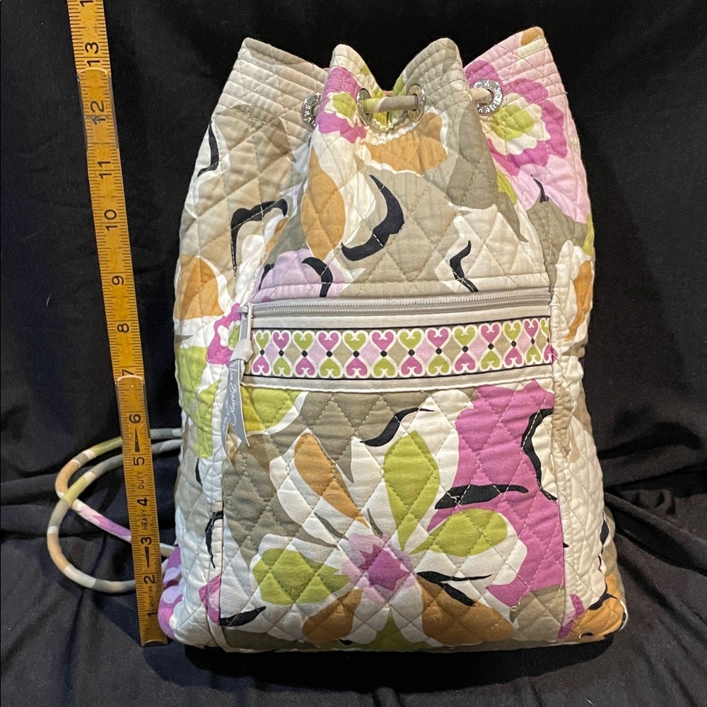 Vera Bradley Portobello Road Drawstring Backpack Retired Spring Bag cottagecore - Picture 2 of 9